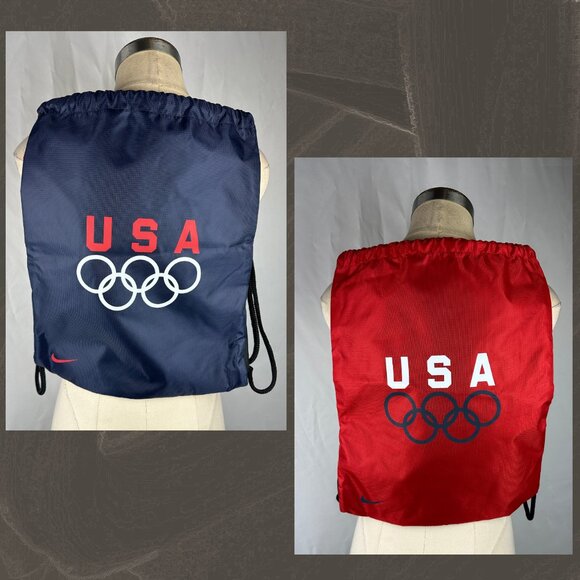Nike 2-sided Team USA Olympics 5 Ring corded cinch bag - Picture 1 of 11